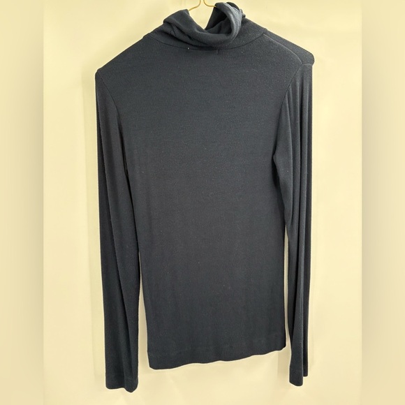 Three Dots Blue Cowl Neck Long Sleeve Stretch Ribbed Blouse Top Size Xs X-small - Picture 9 of 15